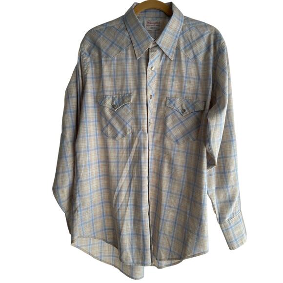 Wranglers Cowboy Western Snap Longtails Made in USA Longsleeve Shirt Size XL - Picture 1 of 9